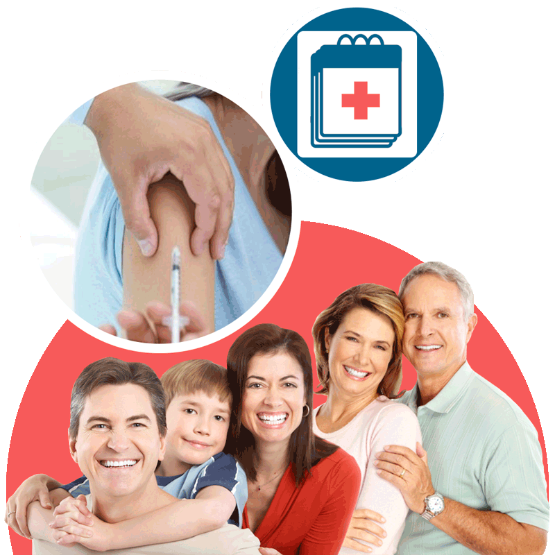 Famille suivie par la Pharmacie Puymirol - vaccination et calendrier de santé
